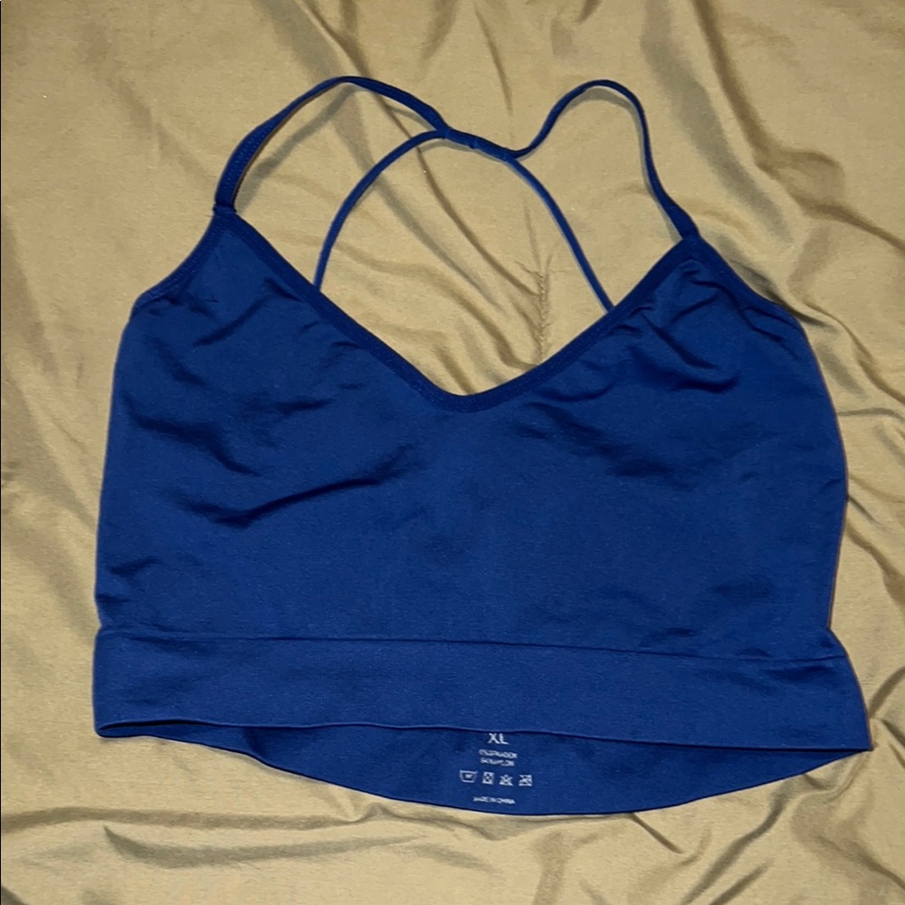 Blue NVGTN Sports Bra